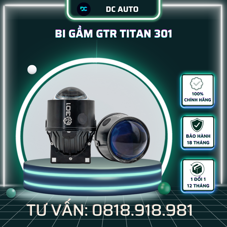 Đèn Bi Gầm Ô Tô Titan 301 - 3 Chế Độ ( Trắng - Vàng Nắng - Vàng )